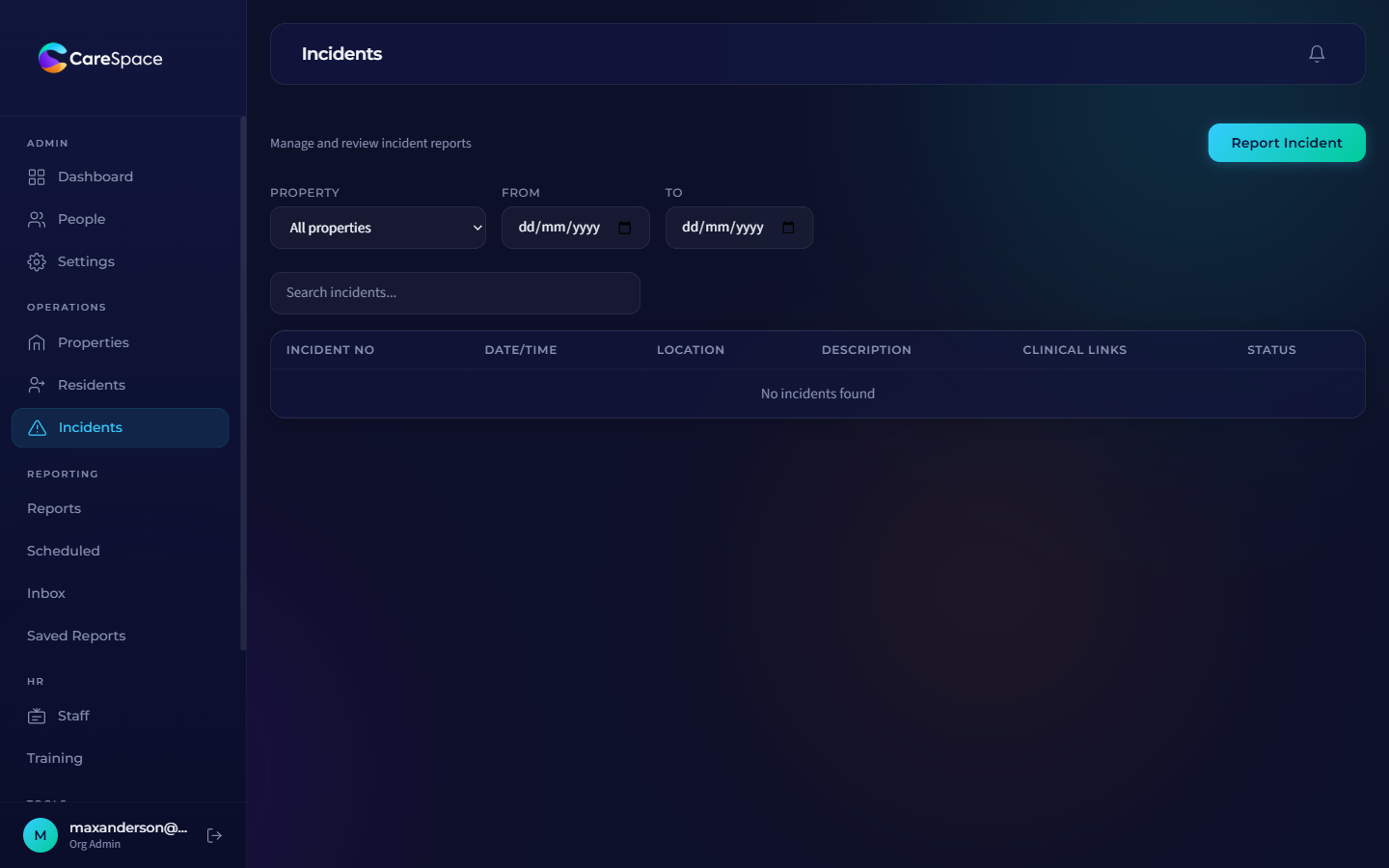CareSpace incident reporting